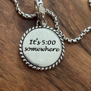 Jimmy Buffett It’s 5:00 Somewhere sterling silver Jai John Hardy necklace Rare!